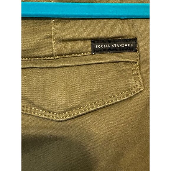 Social Standard By Sanctuary Olive Green Straight Leg Pants With Zippered Ankles - Picture 7 of 8